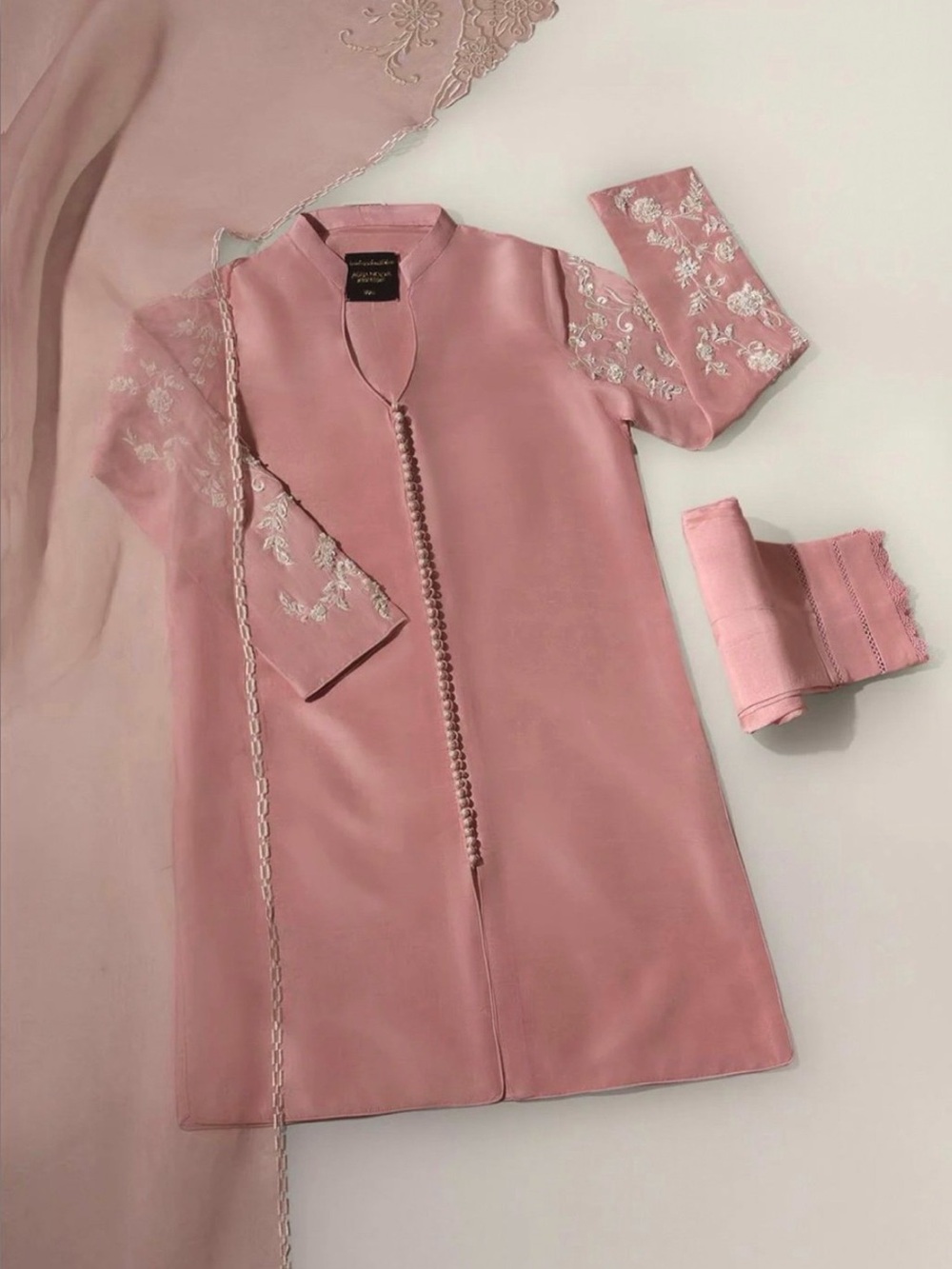 Agha Noor Pakistani Elegant Pink Embroidered Women's Dress